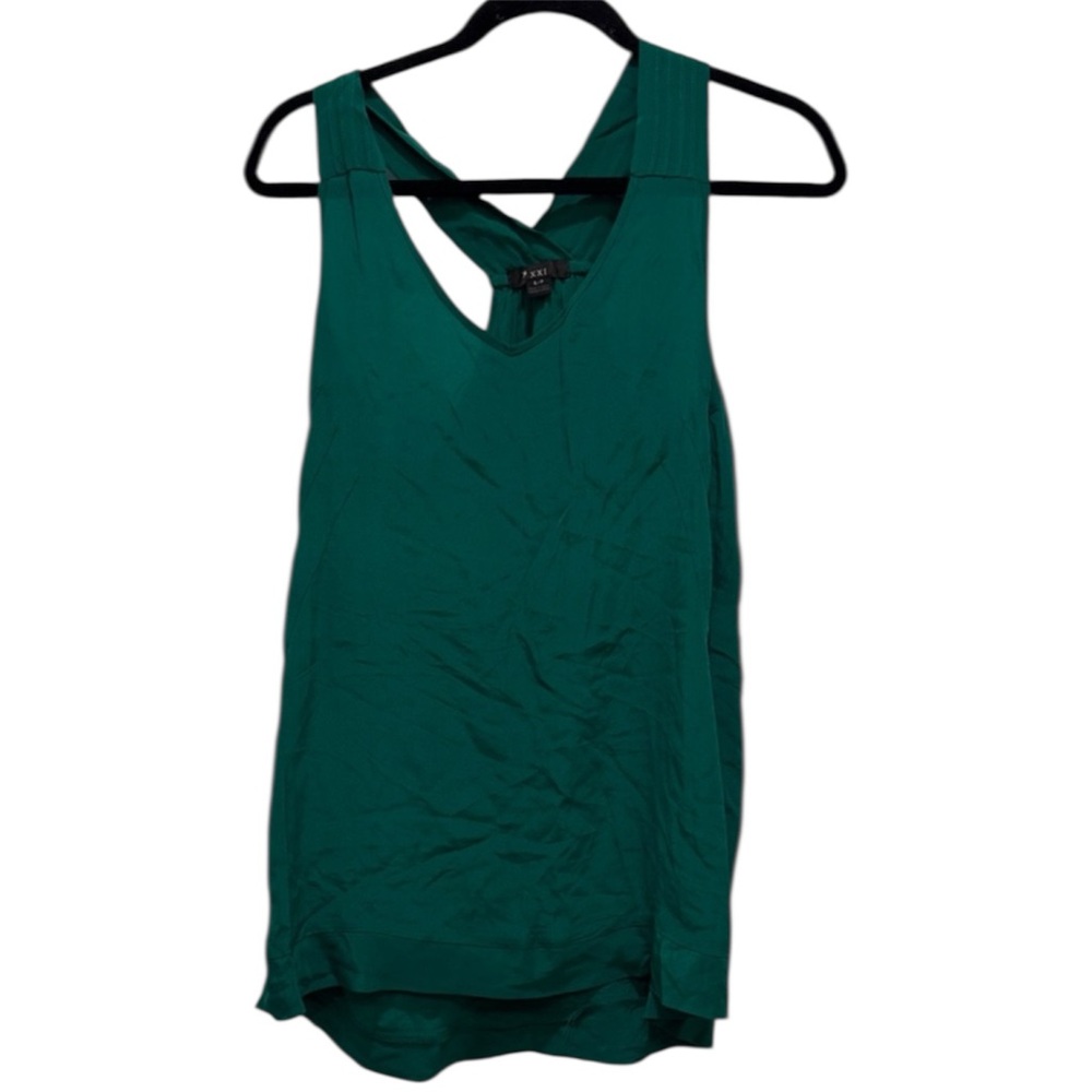 Forever 21 Teal Silk Sleeveless Top Women’s Small